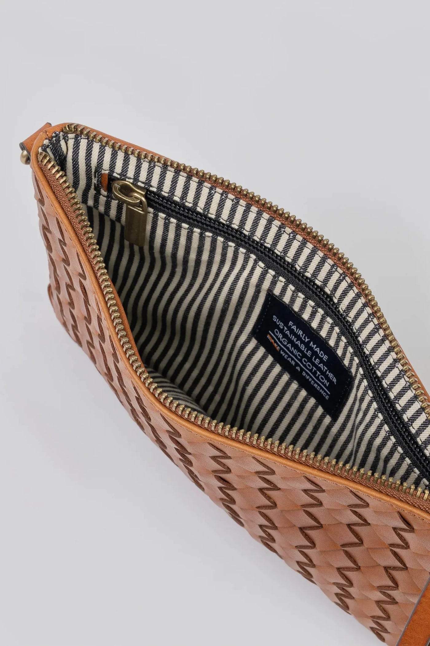 O MY BAG Lexi ­Cognac Woven Classic Leather