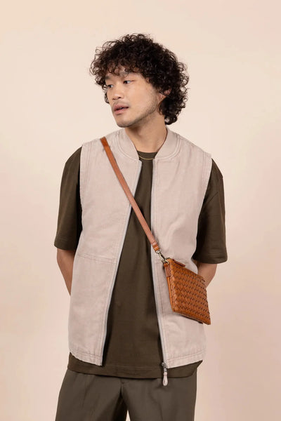 O MY BAG Lexi ­Cognac Woven Classic Leather