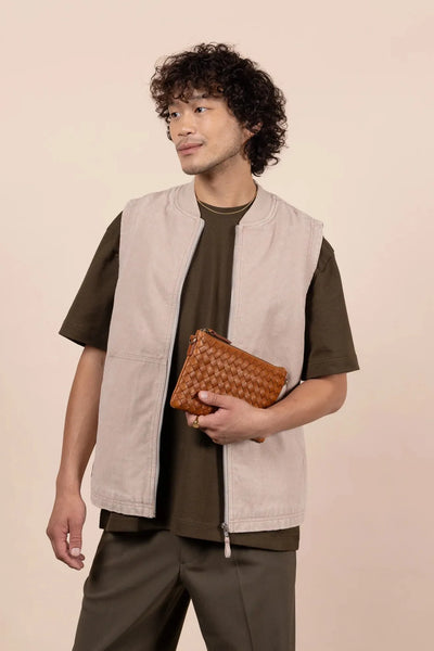 O MY BAG Lexi ­Cognac Woven Classic Leather