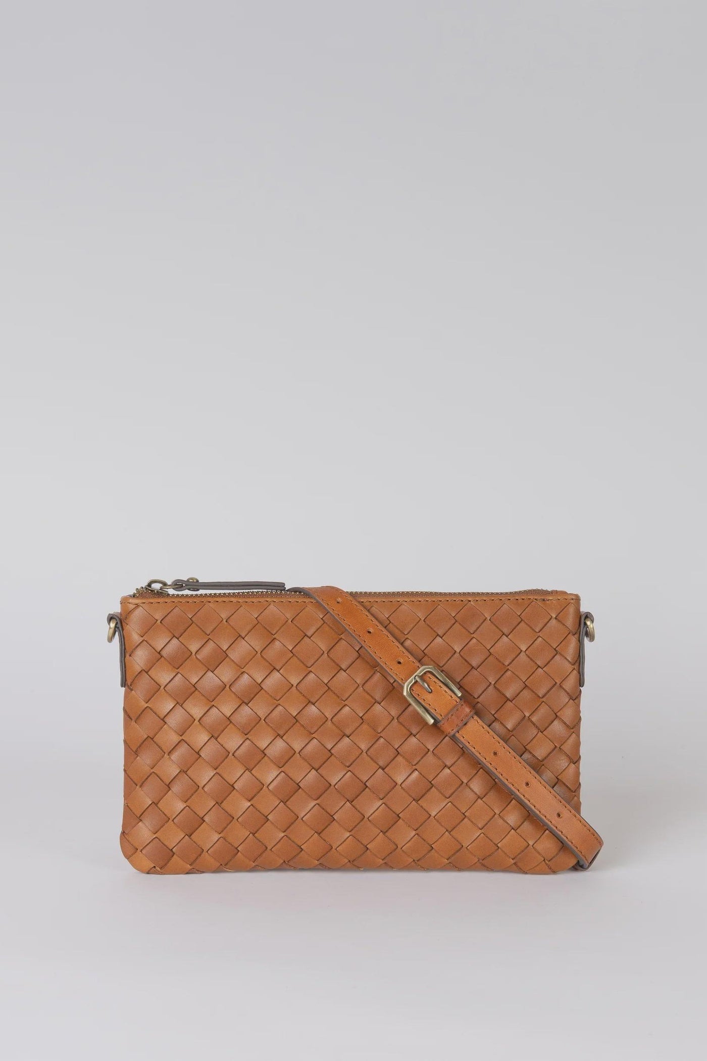 O MY BAG Lexi ­Cognac Woven Classic Leather
