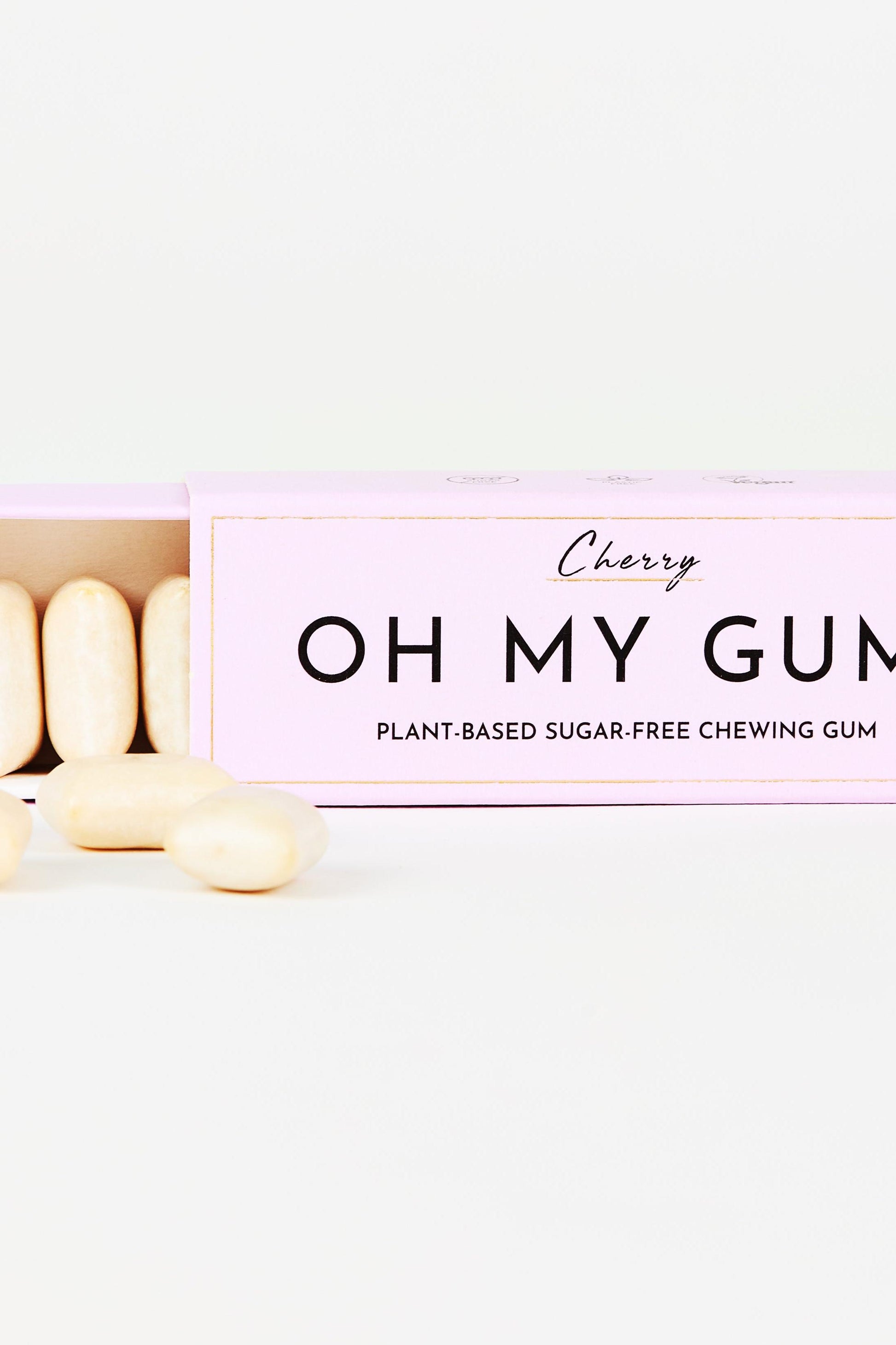 OH MY GUM! sugar free chewing gum in a pink box