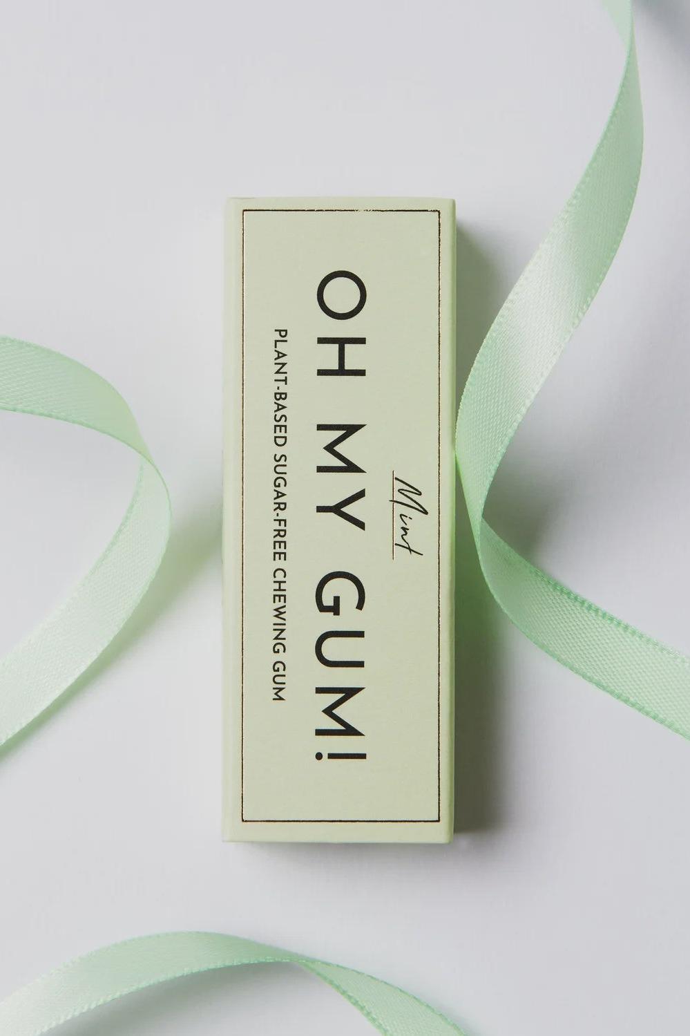OH MY GUM! Mint plant-based chewing gum in a green box