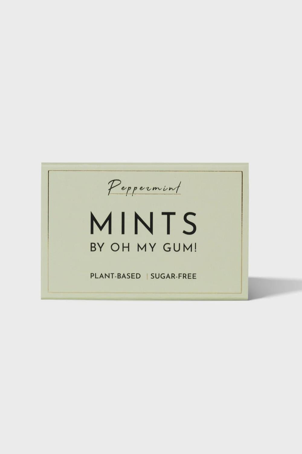 OH MY GUM! Sugar-free Mints in a green box on a white background