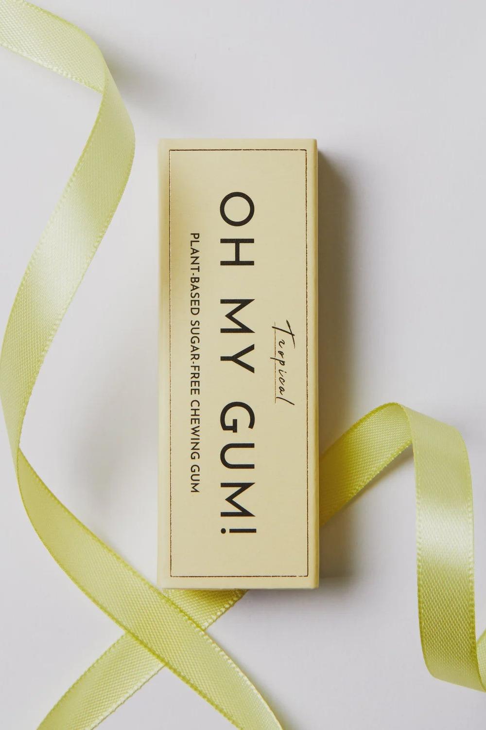 OH MY GUM! Tropical Chewing Gum in a yellow box with ribbon