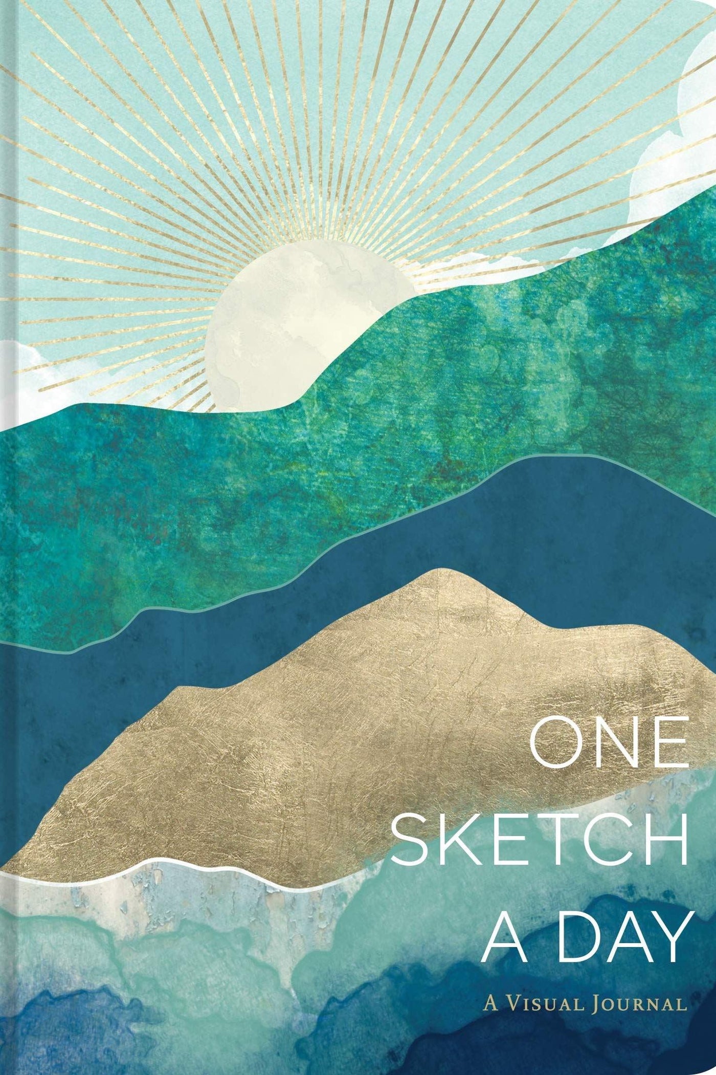 Book cover of 'One Sketch A Day' with artistic mountain and water design.