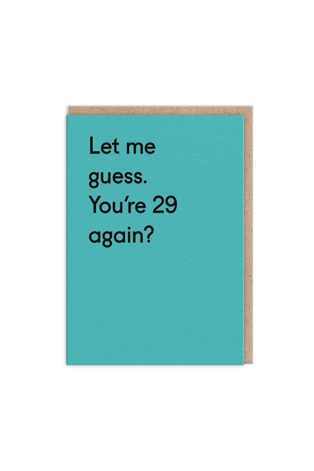 Teal card with black text on a white background