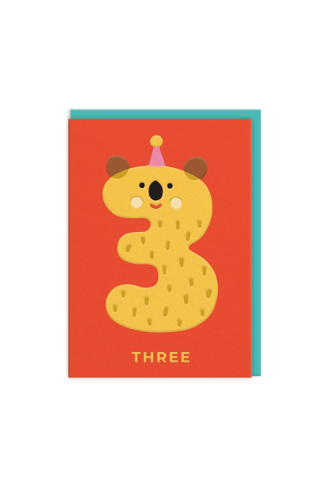 Ohh Deer Age 3 Koala Birthday Card
