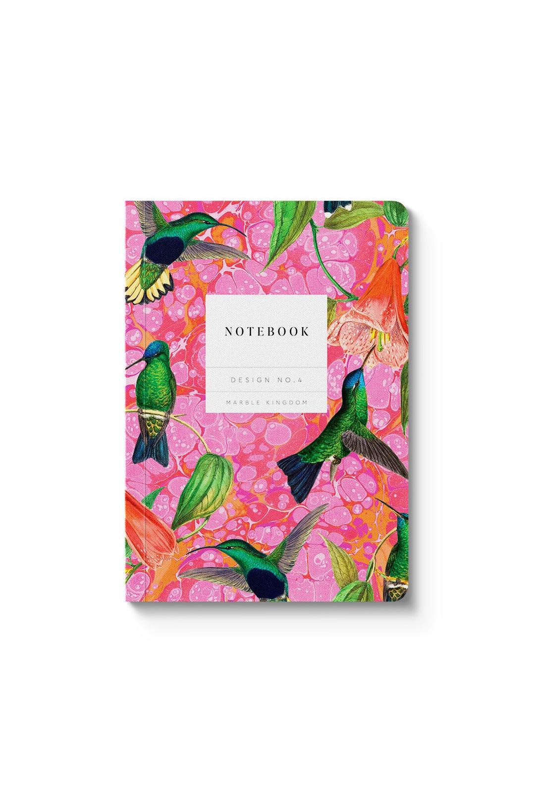 Ohh Deer Marble Hummingbirds Premium Paperback Notebook (A6)