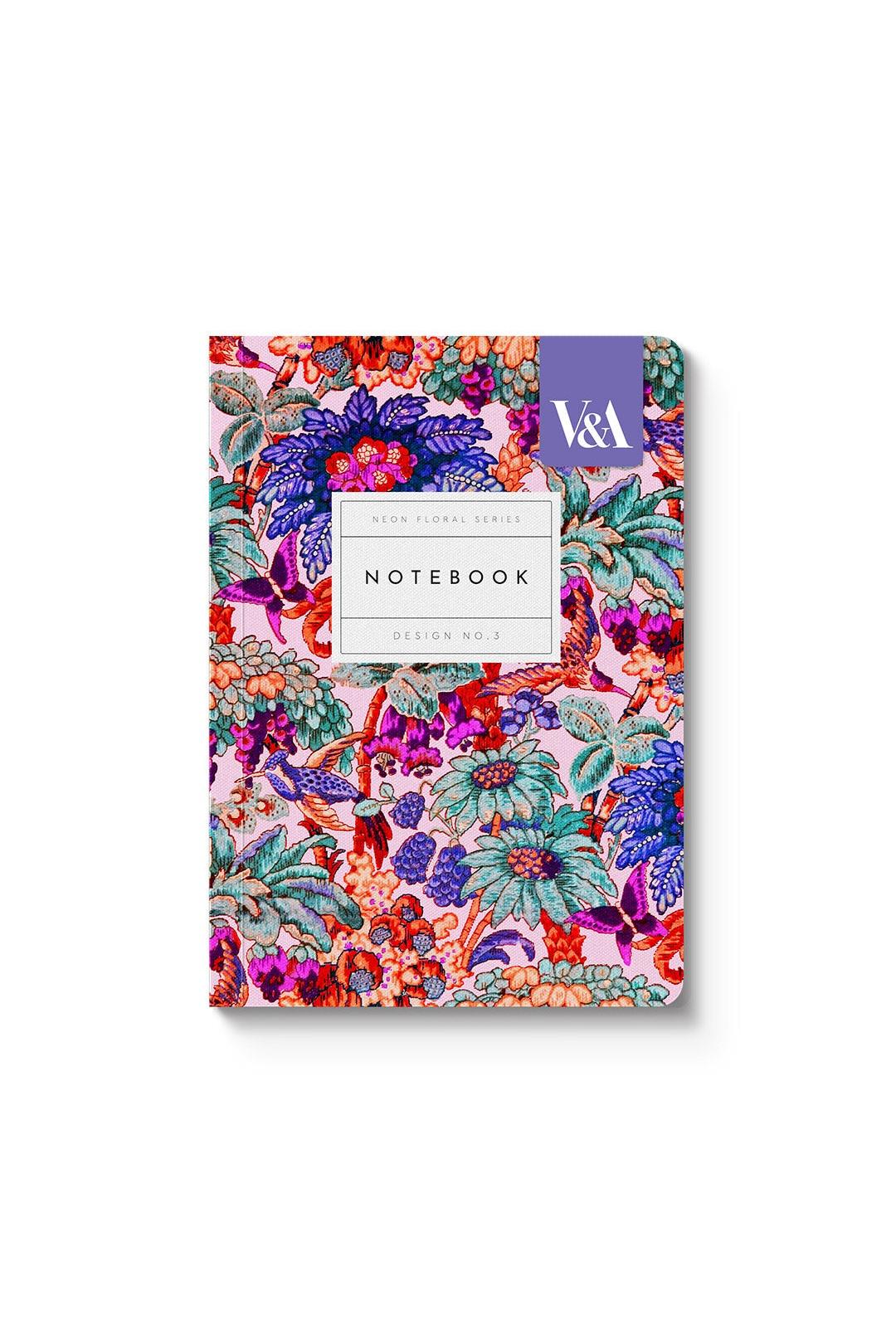Ohh Deer Neon Floral Coral Jungle Premium Paperback Notebook (A6)