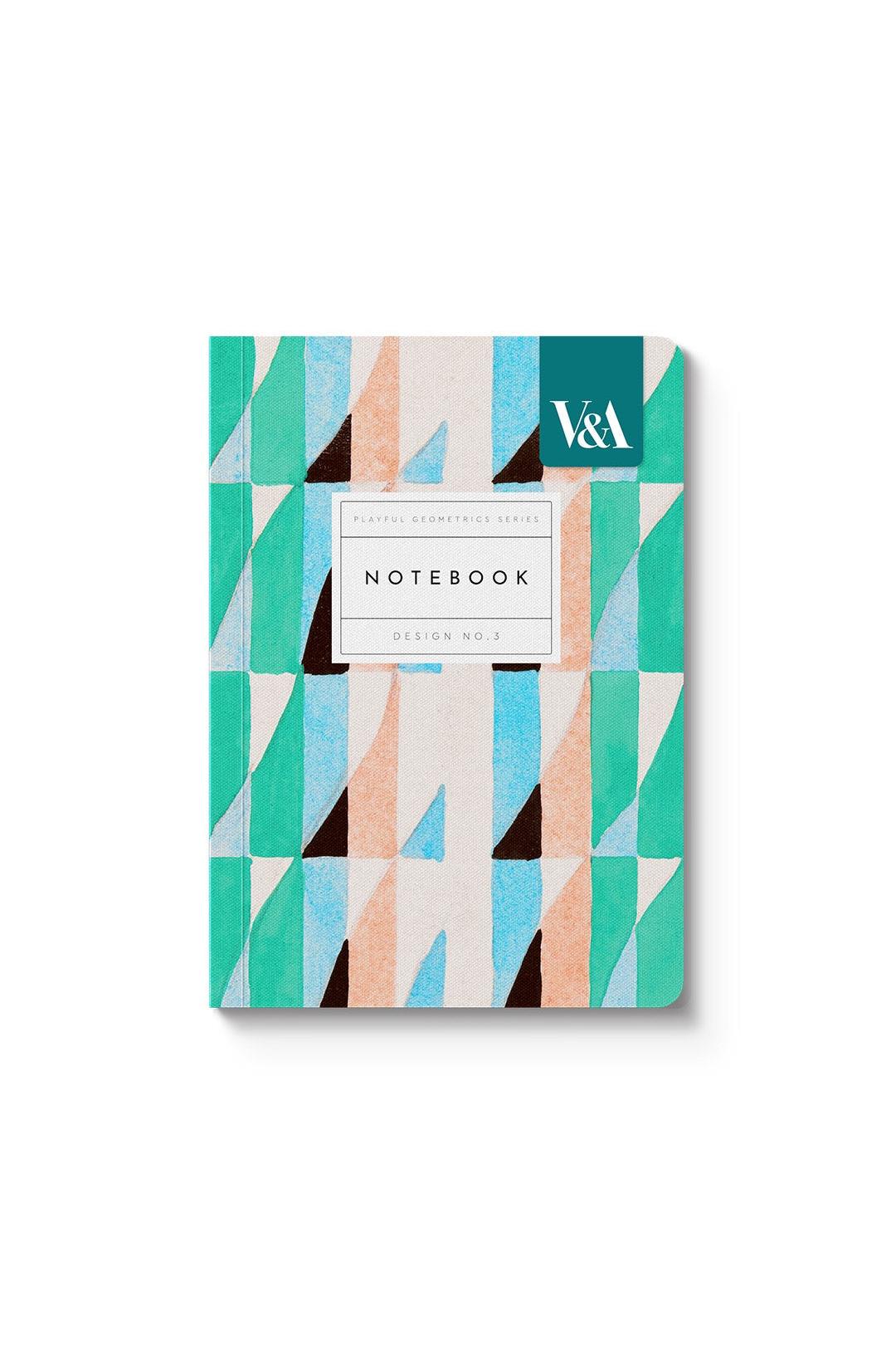 Ohh Deer Playful Geometrics Turquoise Prism Premium Paperback Notebook (A6)