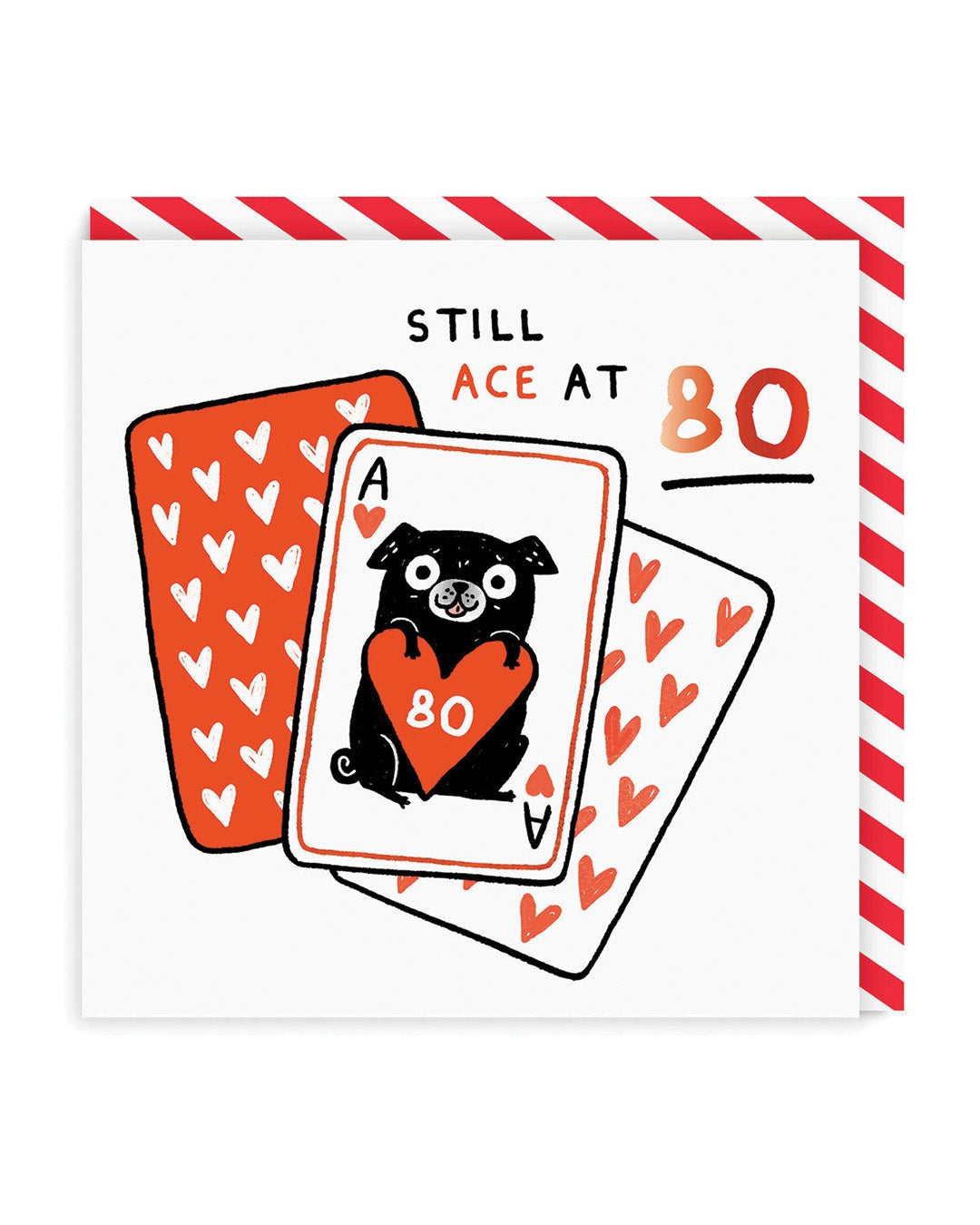 Ohh Deer Still Ace at 80 Birthday Card