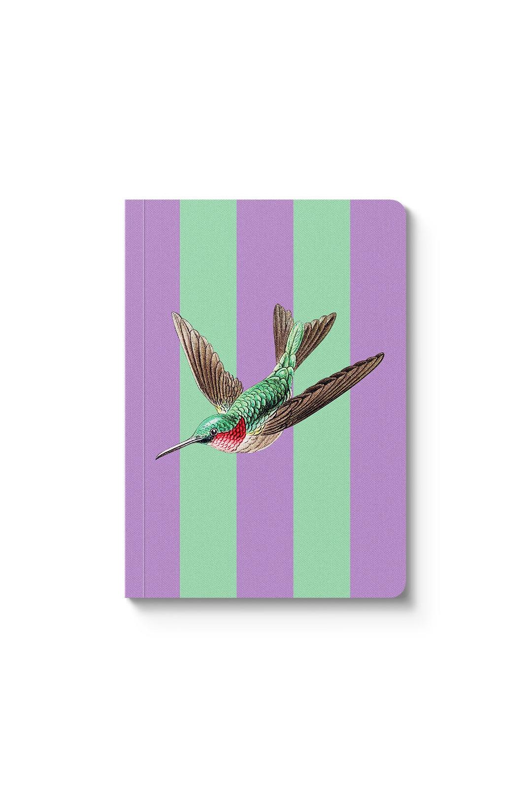 Ohh Deer Striped Hummingbird Paperback Notebook (A6)