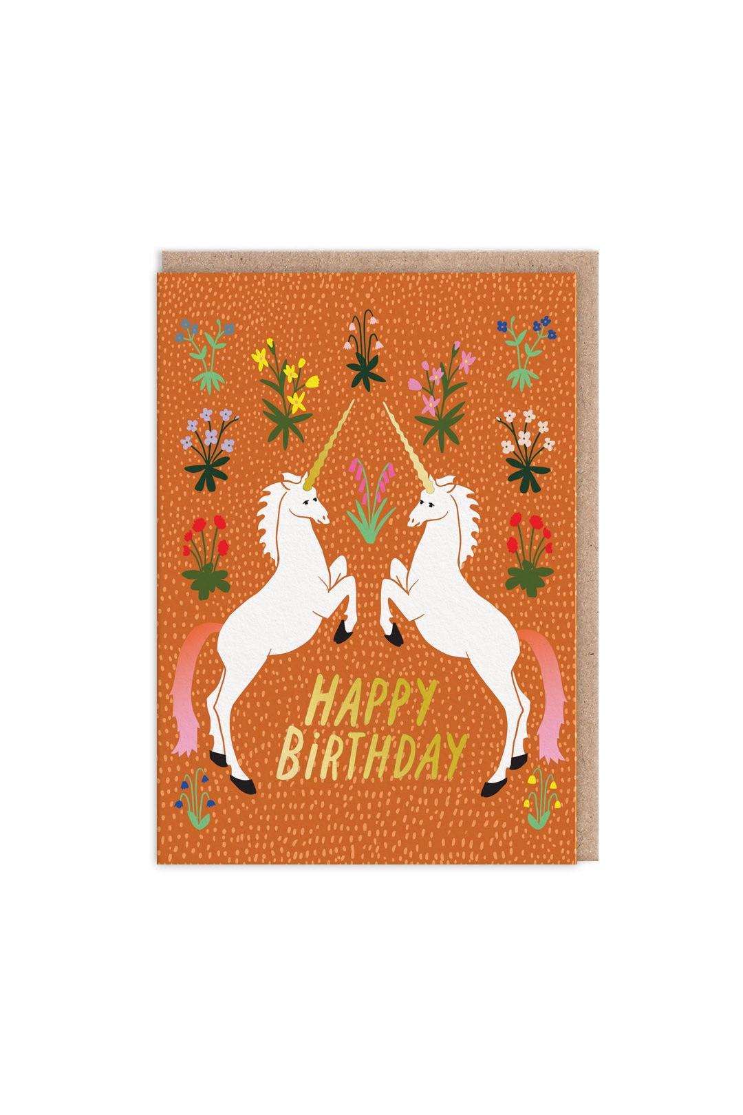Ohh Deer Unicorns Happy Birthday Card
