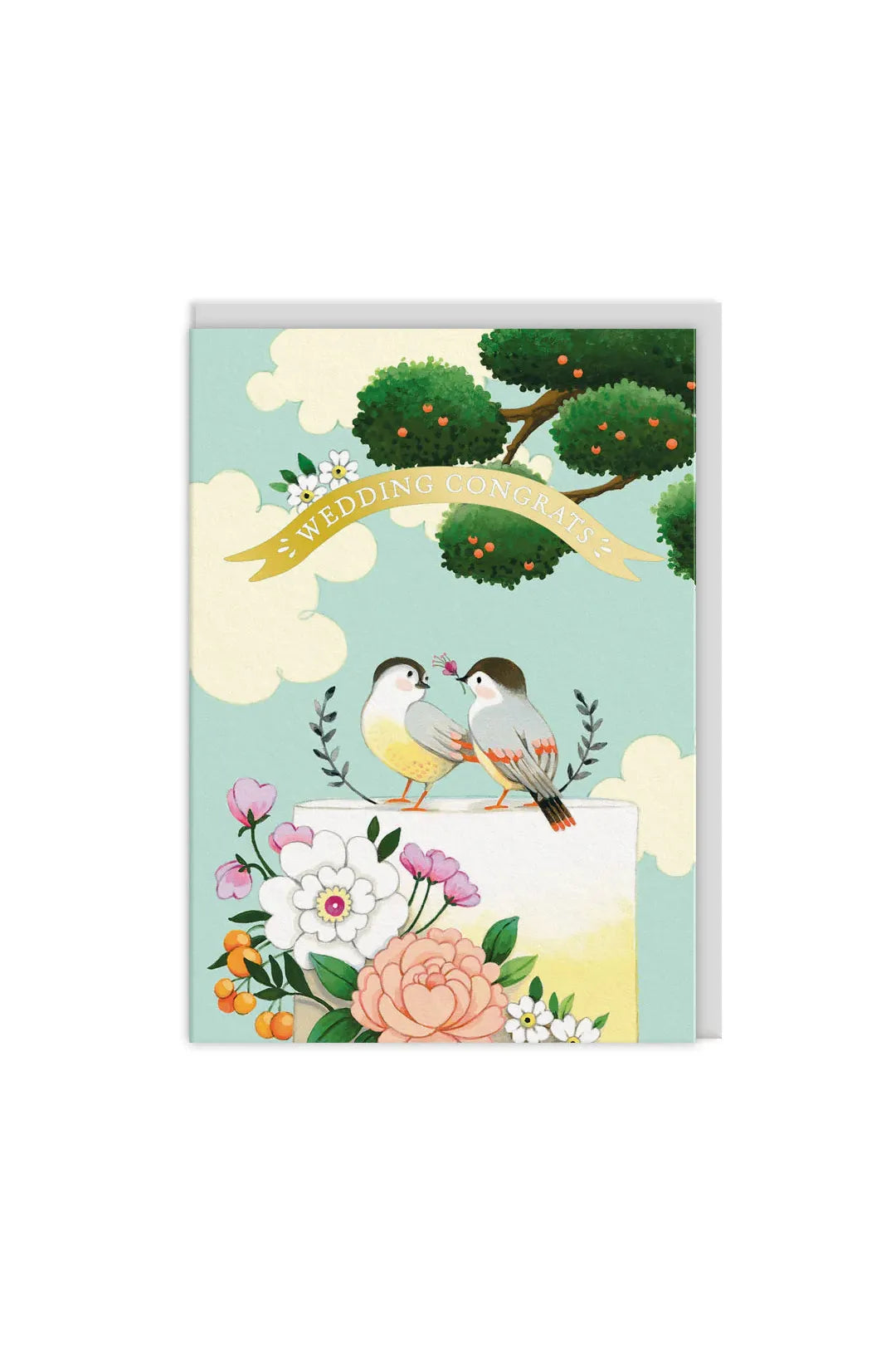 Ohh Deer Wedding Congrats Birds Greeting Card