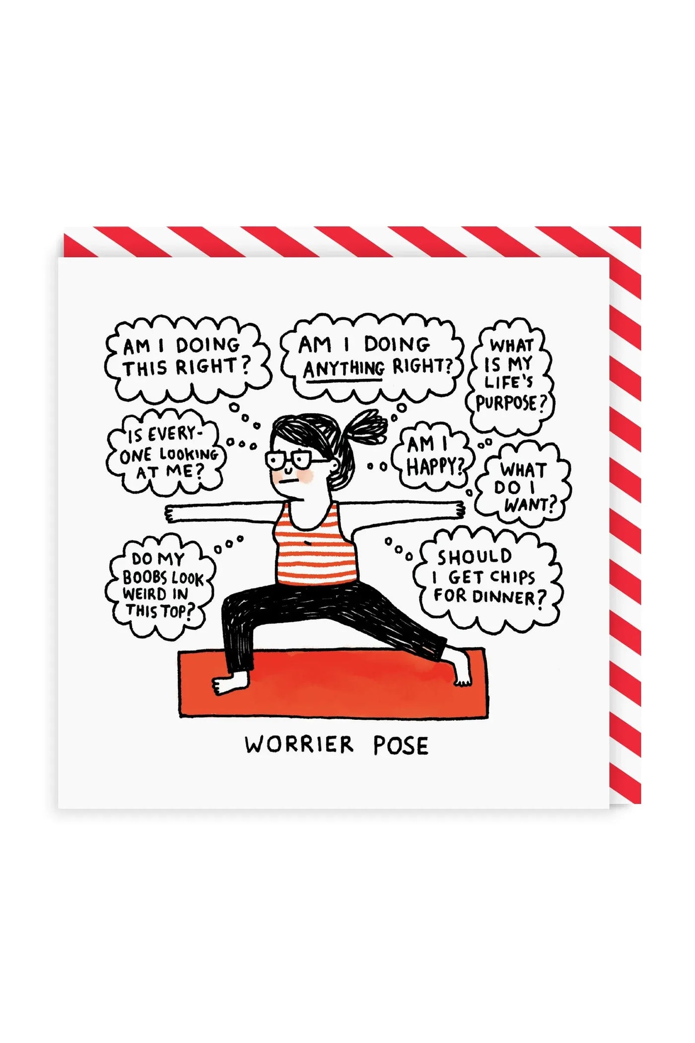 Ohh Deer Worrier Pose Square Greeting Card