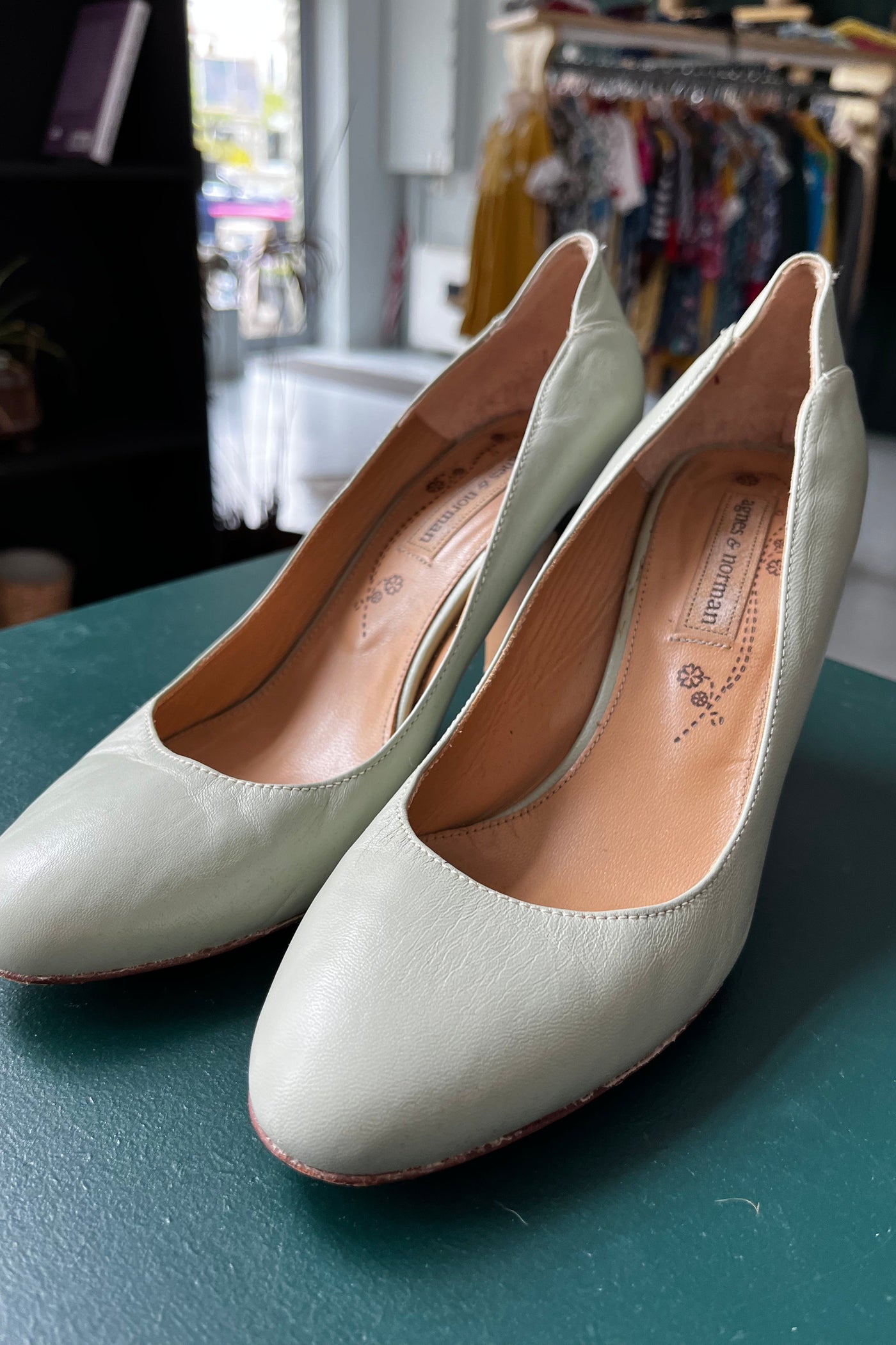 Re-Wear Agnes & Norman Green Vintage Style Shoes-Re-Wear-Ohh! By Gum - Shop Sustainable