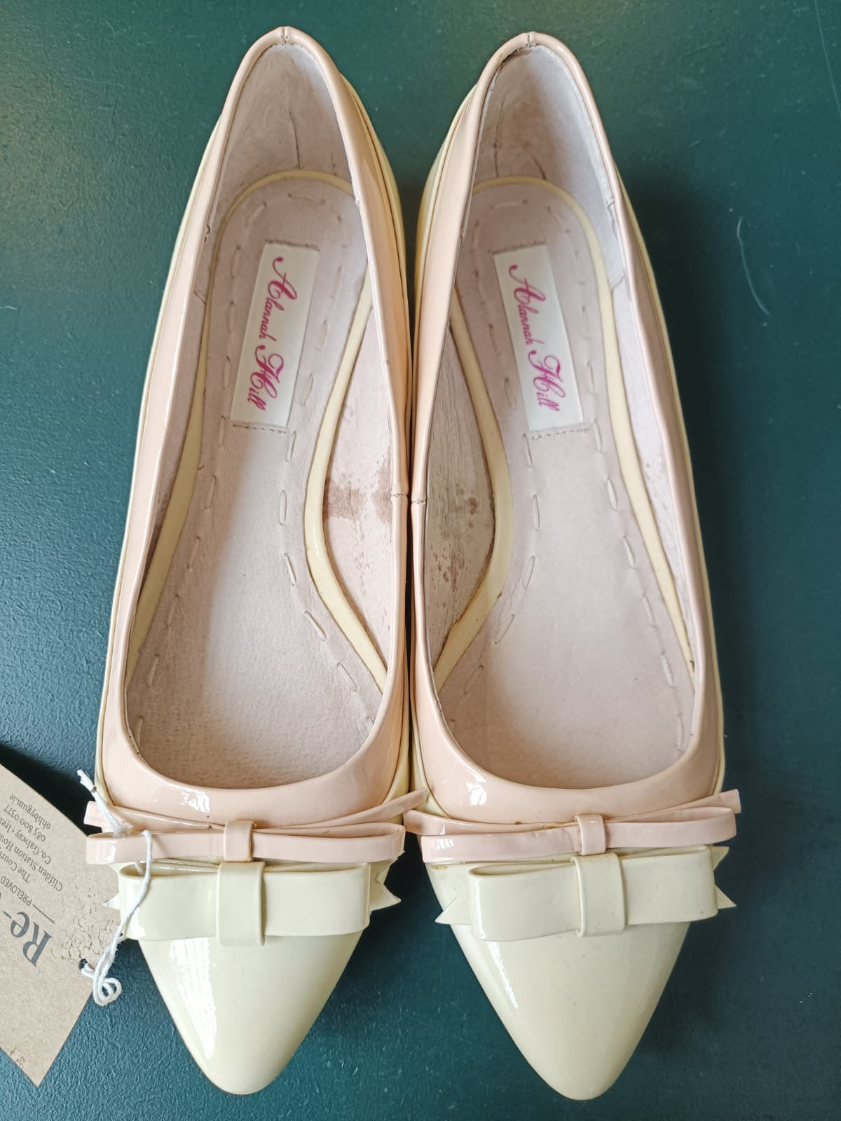 Re-Wear Alannah Hill Cream and Blush Patent Pumps-Re-Wear-Ohh! By Gum - Shop Sustainable