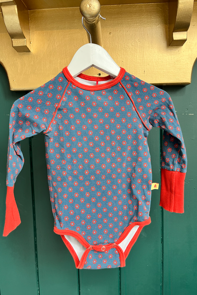 Re-Wear Albababy Navy with Red Flowers Babygrow-Re-Wear-Ohh! By Gum - Shop Sustainable