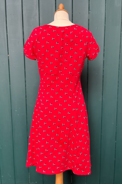 Re-Wear Blutsgeschwister Red With Birds Print Dress-Re-Wear-Ohh! By Gum - Shop Sustainable