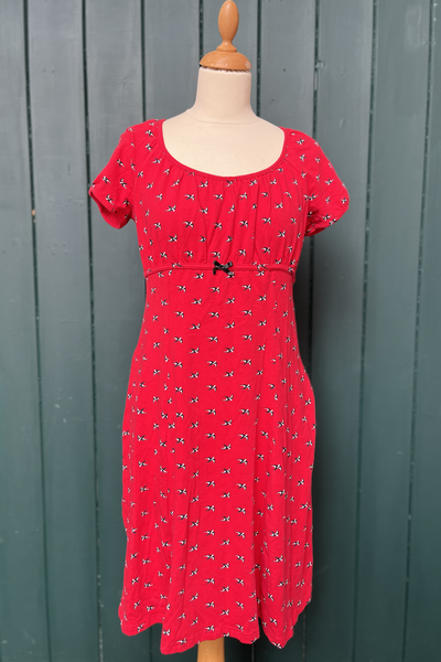 Re-Wear Blutsgeschwister Red With Birds Print Dress-Re-Wear-Ohh! By Gum - Shop Sustainable