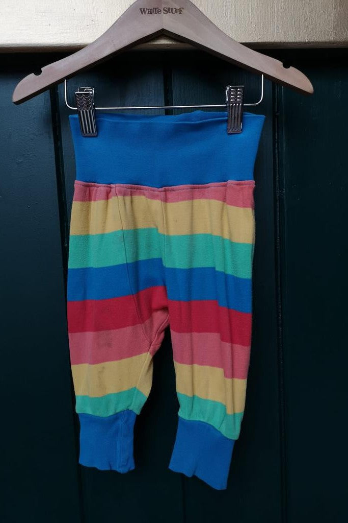 Re-Wear Frugi Rainbow Stripe Parsnip Pants - Blue Band-Re-Wear-Ohh! By Gum - Shop Sustainable