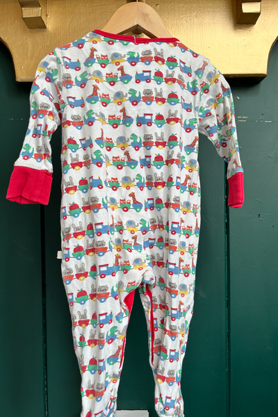 Re-Wear Frugi White w/ Multi Pattern Babygrow-Re-Wear-Ohh! By Gum - Shop Sustainable