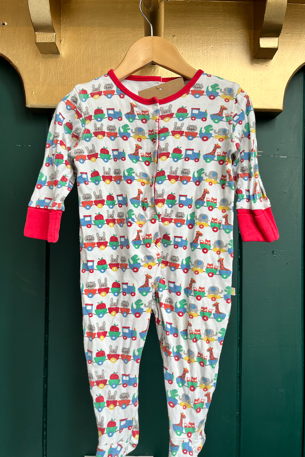 Re-Wear Frugi White w/ Multi Pattern Babygrow-Re-Wear-Ohh! By Gum - Shop Sustainable