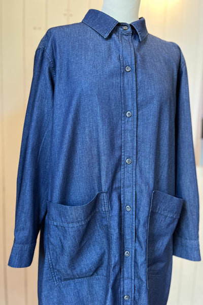 Re-Wear Jaeger Dark Denim Blue Shirt Dress-Re-Wear-Ohh! By Gum - Shop Sustainable