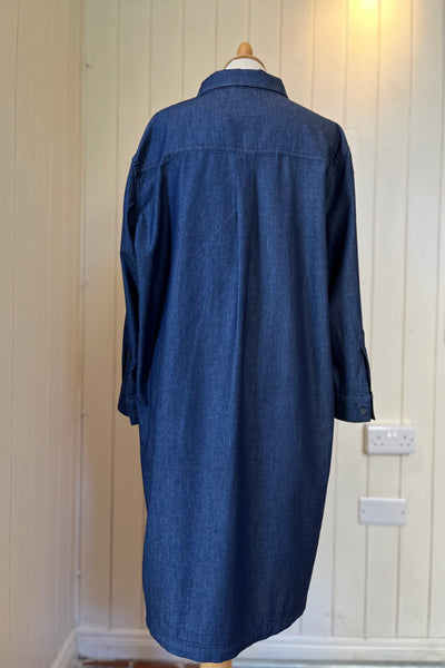 Re-Wear Jaeger Dark Denim Blue Shirt Dress-Re-Wear-Ohh! By Gum - Shop Sustainable