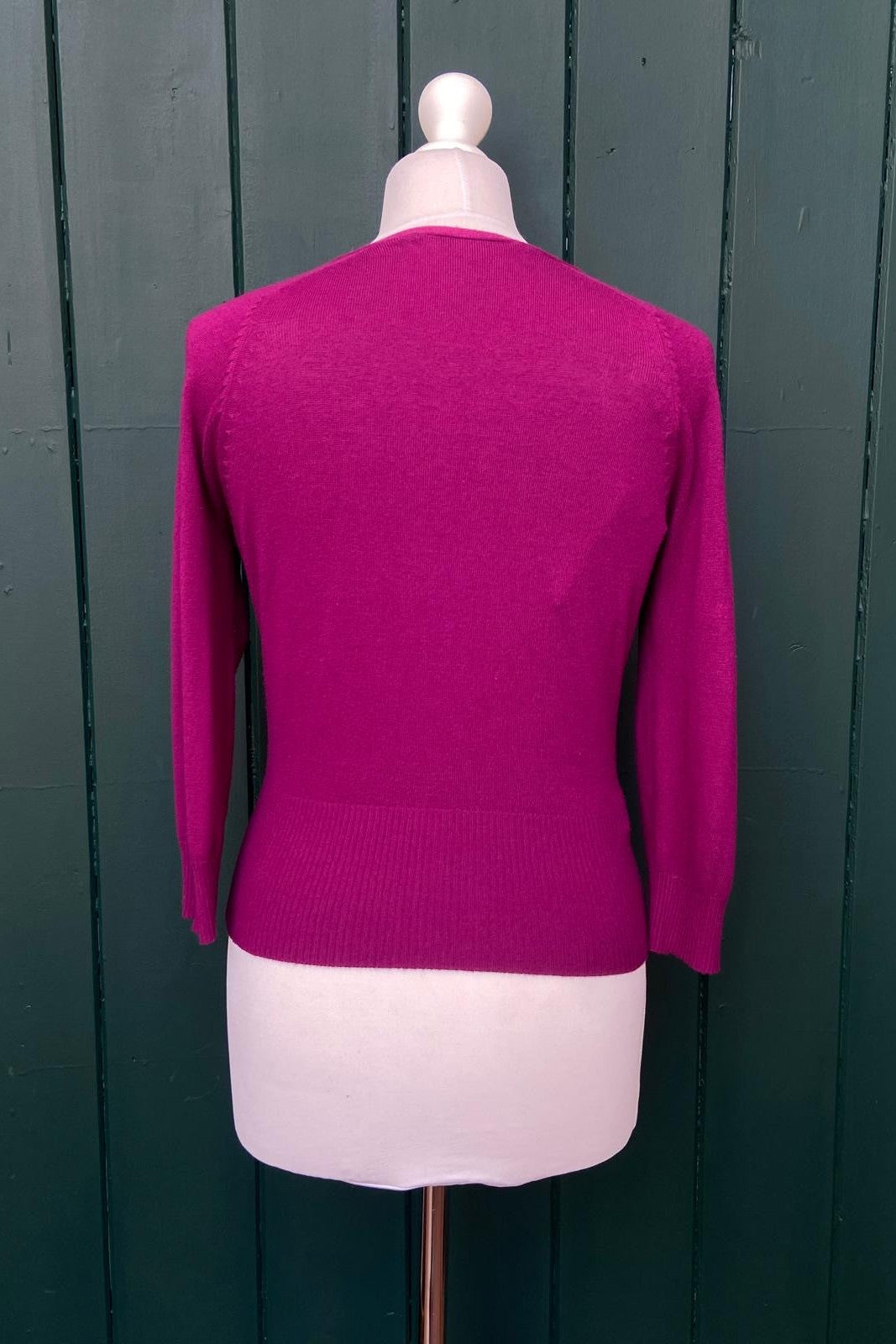 Re-Wear MNG Basics Magenta 3/4 Sleeve Light Cardigan-Re-Wear-Ohh! By Gum - Shop Sustainable