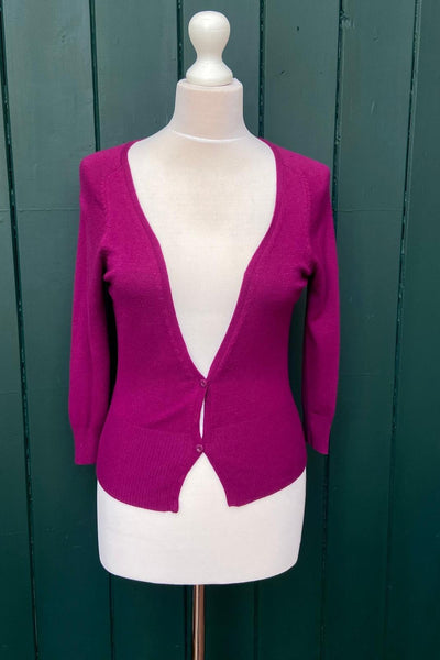 Re-Wear MNG Basics Magenta 3/4 Sleeve Light Cardigan-Re-Wear-Ohh! By Gum - Shop Sustainable