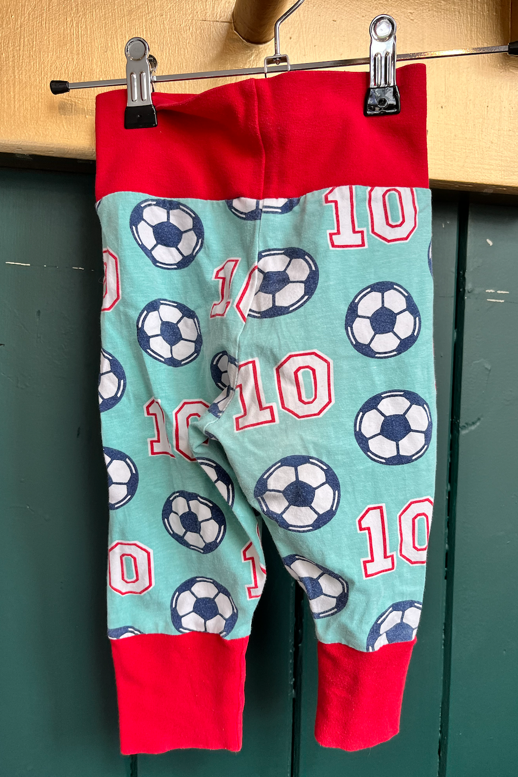 Re-Wear Maxomorra Turquoise/Red Football Bottoms-Re-Wear-Ohh! By Gum - Shop Sustainable