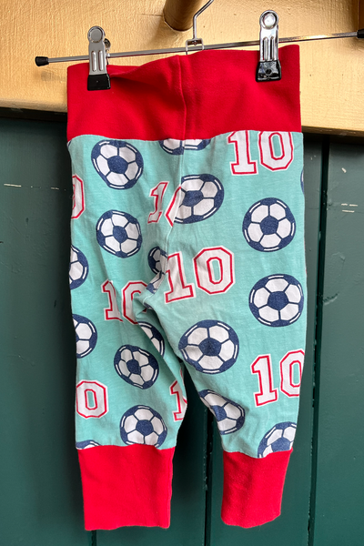 Re-Wear Maxomorra Turquoise/Red Football Bottoms-Re-Wear-Ohh! By Gum - Shop Sustainable