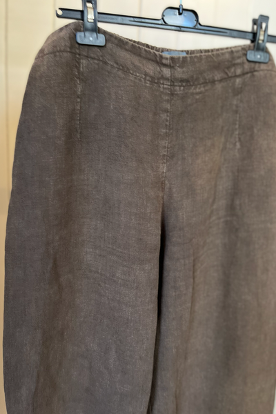 Re-Wear Oska Brown Linen Wide Leg Trousers-Re-Wear-Ohh! By Gum - Shop Sustainable