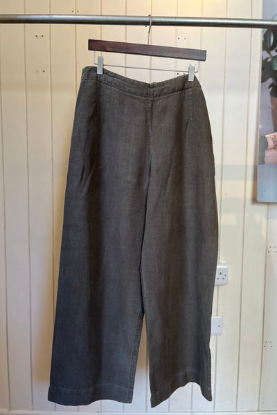 Re-Wear Oska Khaki Linen Wide Leg Trousers-Re-Wear-Ohh! By Gum - Shop Sustainable