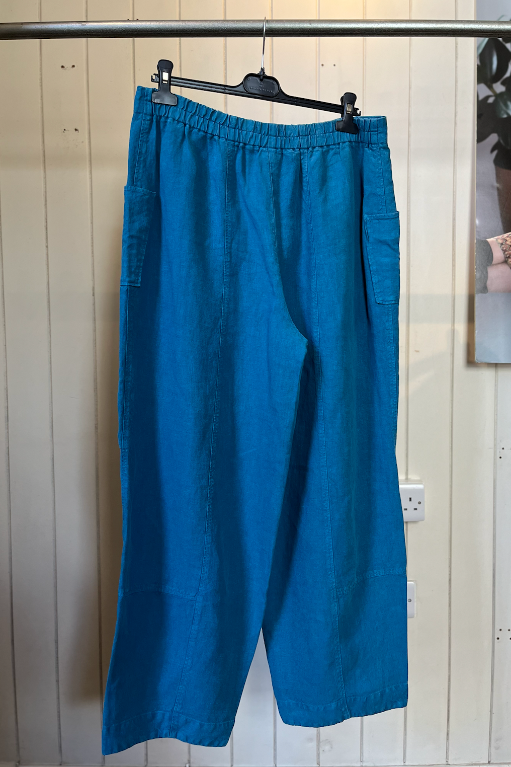 Re-Wear Oska Turquoise Linen Wide Leg Trousers-Re-Wear-Ohh! By Gum - Shop Sustainable