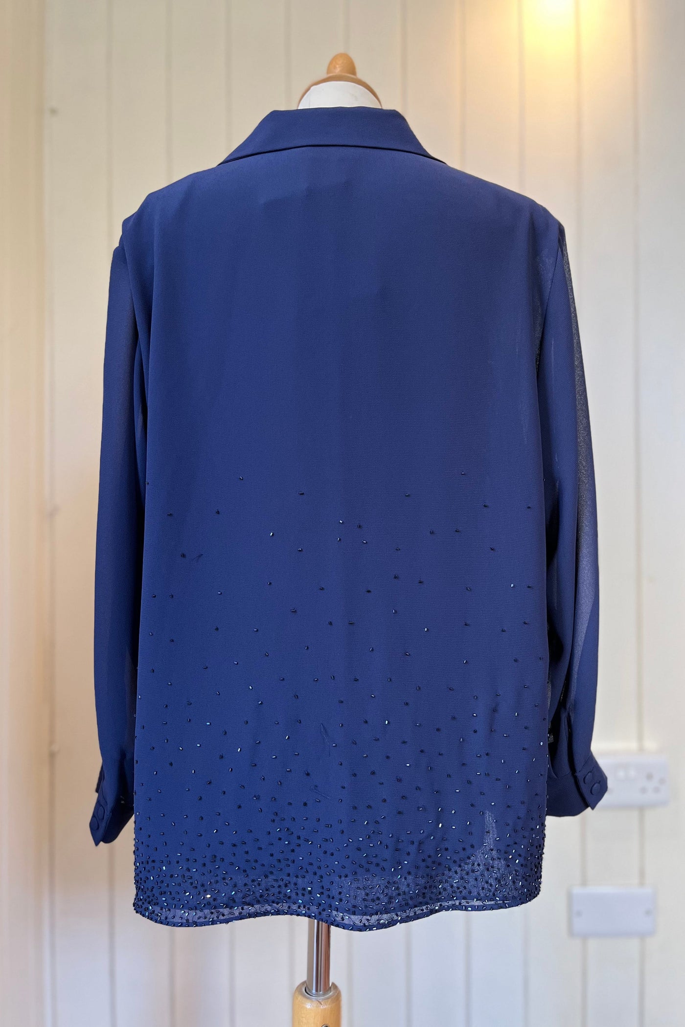 Re-Wear Personal Choice Marine Navy Beaded Blouse-Re-Wear-Ohh! By Gum - Shop Sustainable