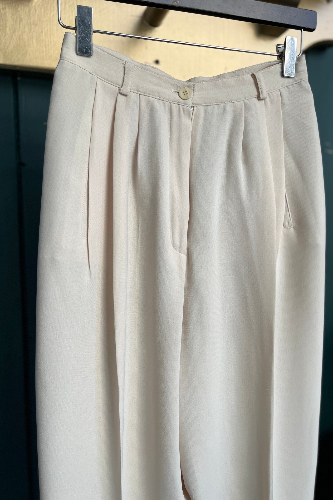 Re-Wear Rena Powan Fully Lined Cream Trousers in size 4PP-Re-Wear-Ohh! By Gum - Shop Sustainable