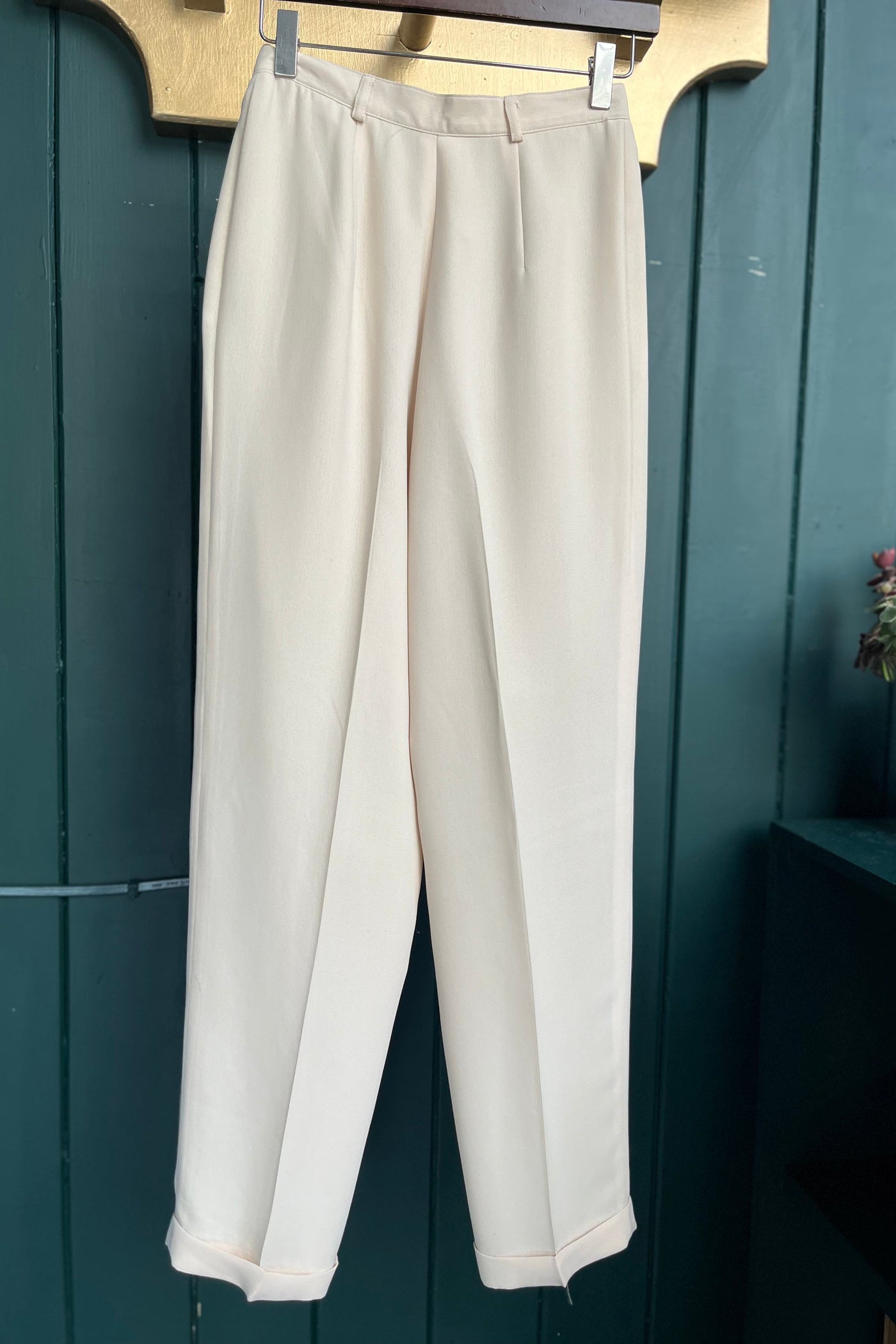 Re-Wear Rena Powan Fully Lined Cream Trousers in size 4PP-Re-Wear-Ohh! By Gum - Shop Sustainable