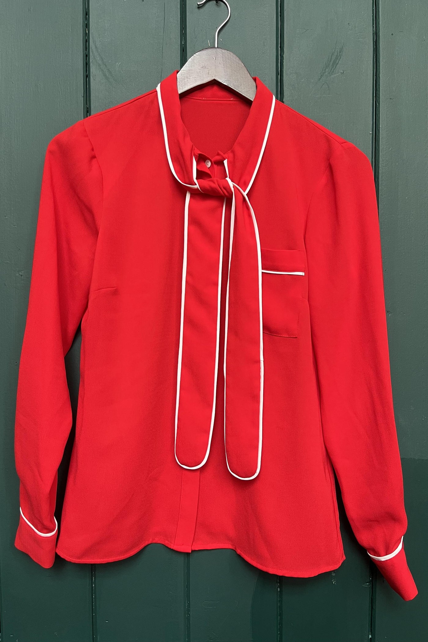 Re-Wear Savida Red Neck Tie Blouse