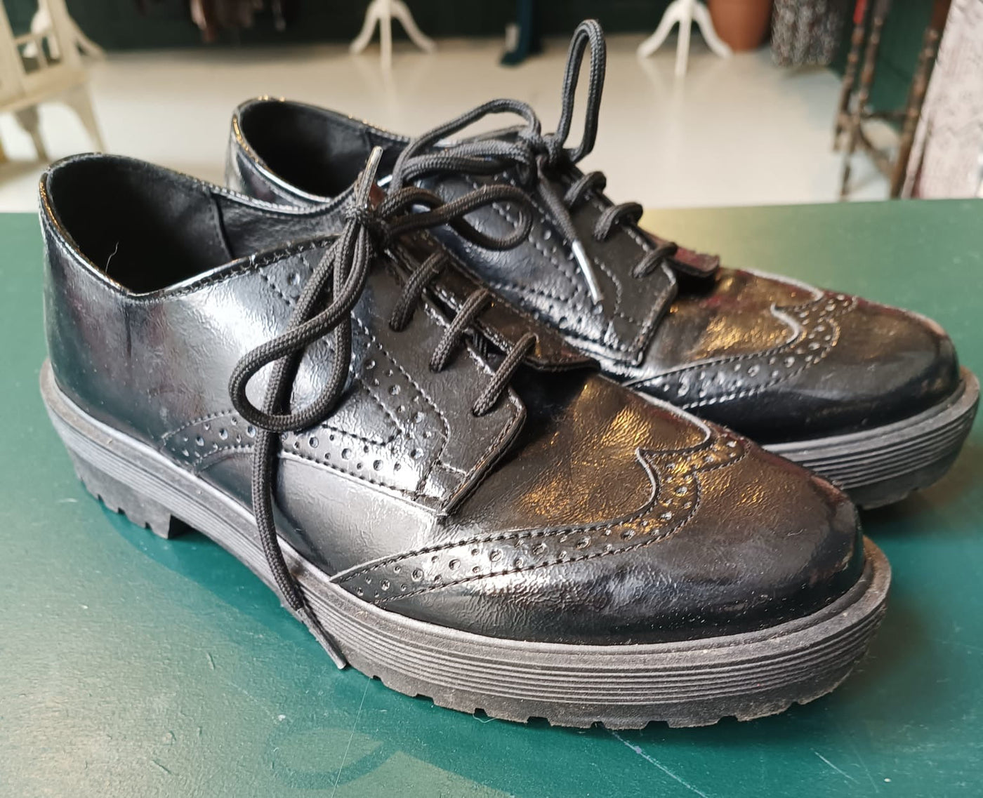 Re-Wear Schuh Black Brogues Size 7-Re-Wear-Ohh! By Gum - Shop Sustainable