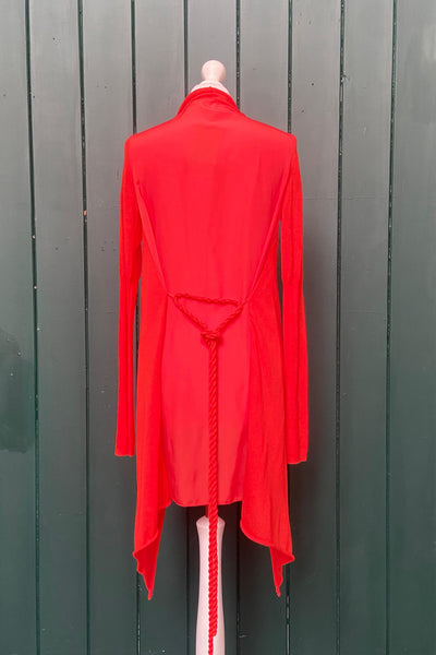 Re-Wear Sita Murt Orange Waterfall Cardigan with Cord Belt-Re-Wear-Ohh! By Gum - Shop Sustainable