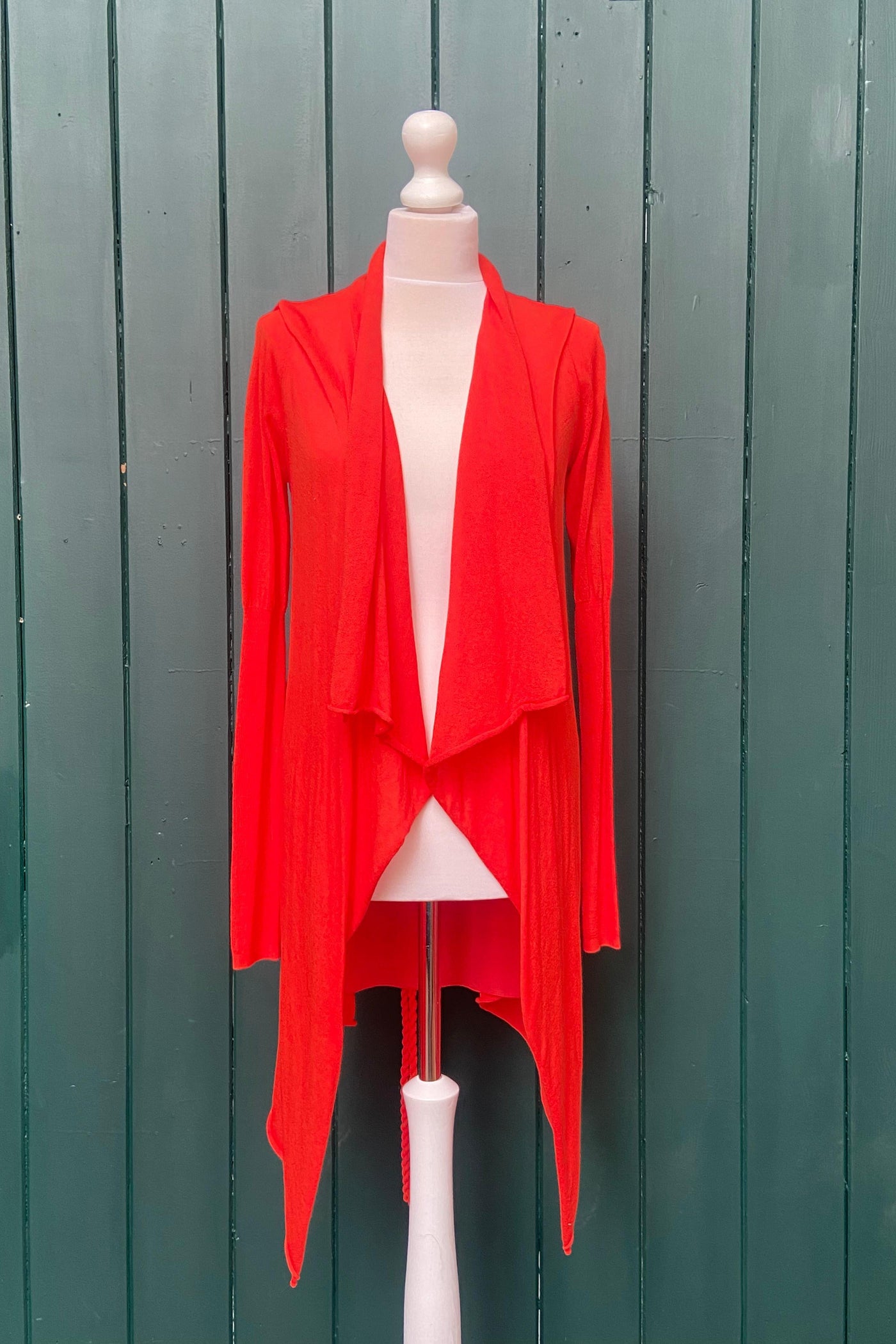 Re-Wear Sita Murt Orange Waterfall Cardigan with Cord Belt-Re-Wear-Ohh! By Gum - Shop Sustainable