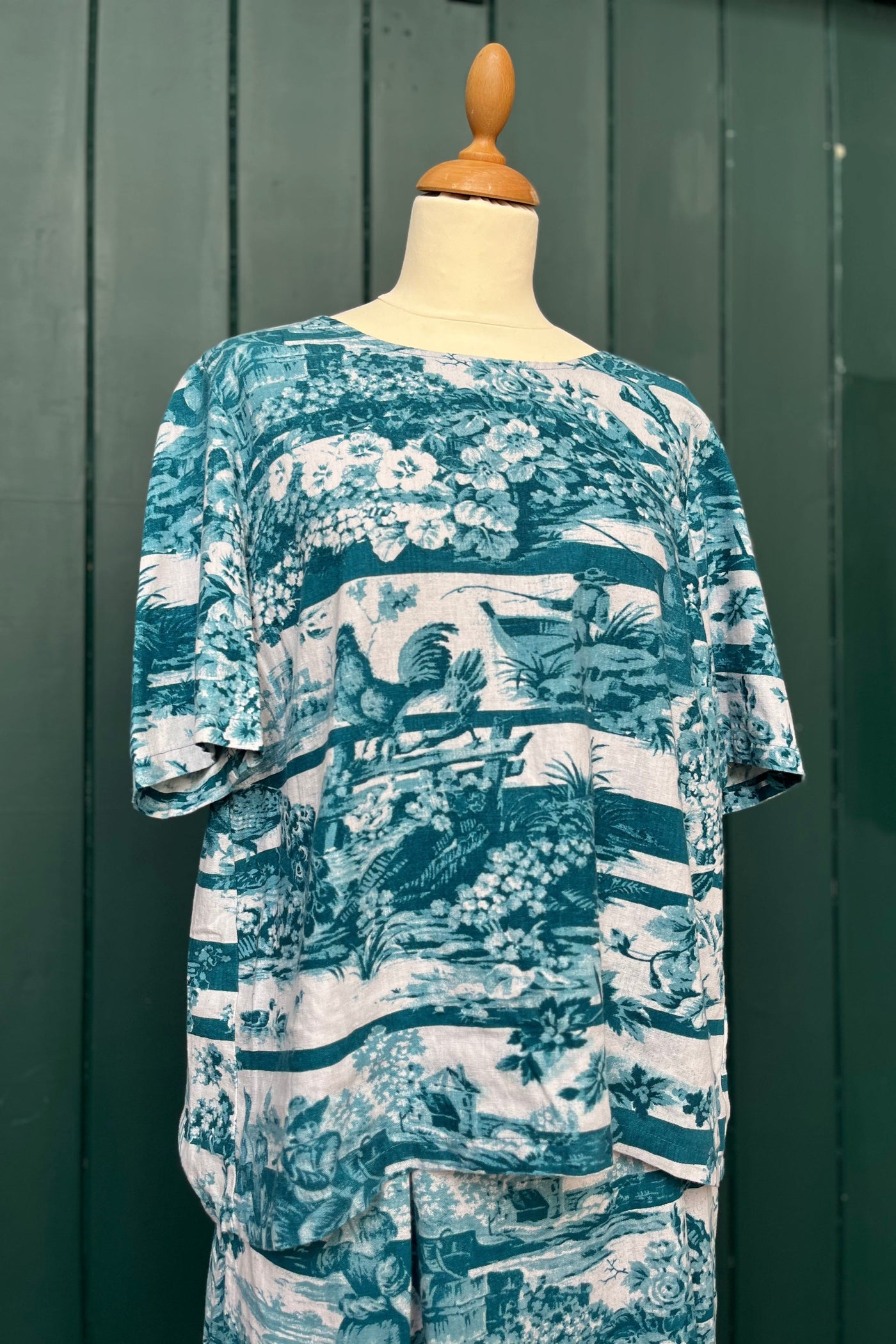 Re-Wear Thought Teal Blue Print Top-Re-Wear-Ohh! By Gum - Shop Sustainable