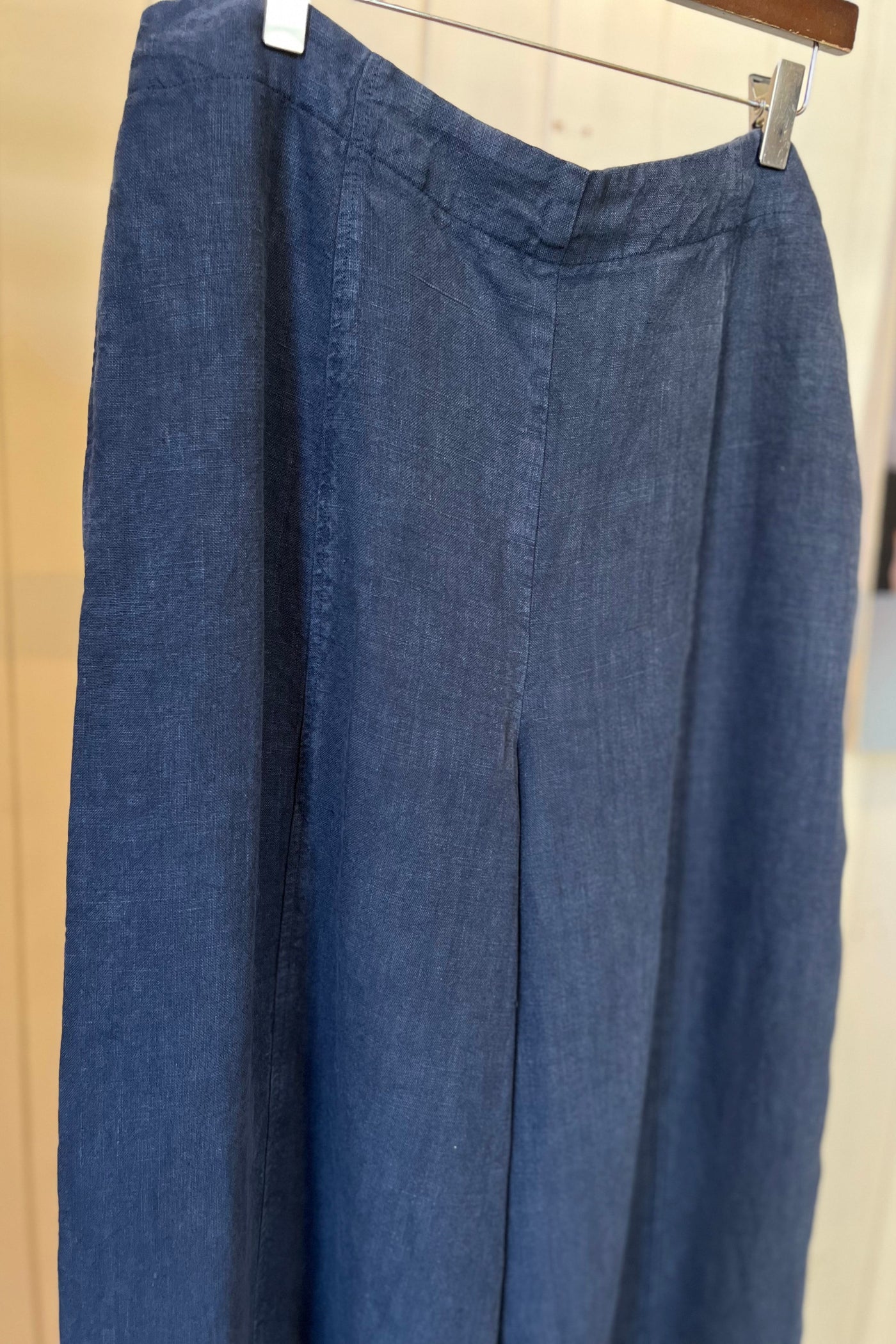 Re-Wear Yisha Navy Linen Wide Leg Trousers-Re-Wear-Ohh! By Gum - Shop Sustainable