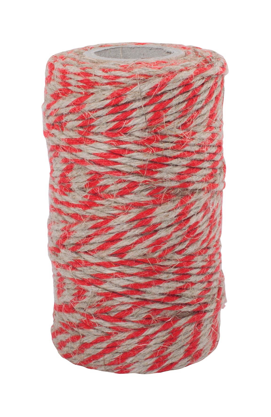 Redecker Flax Yarn, red/natural colour, 55m