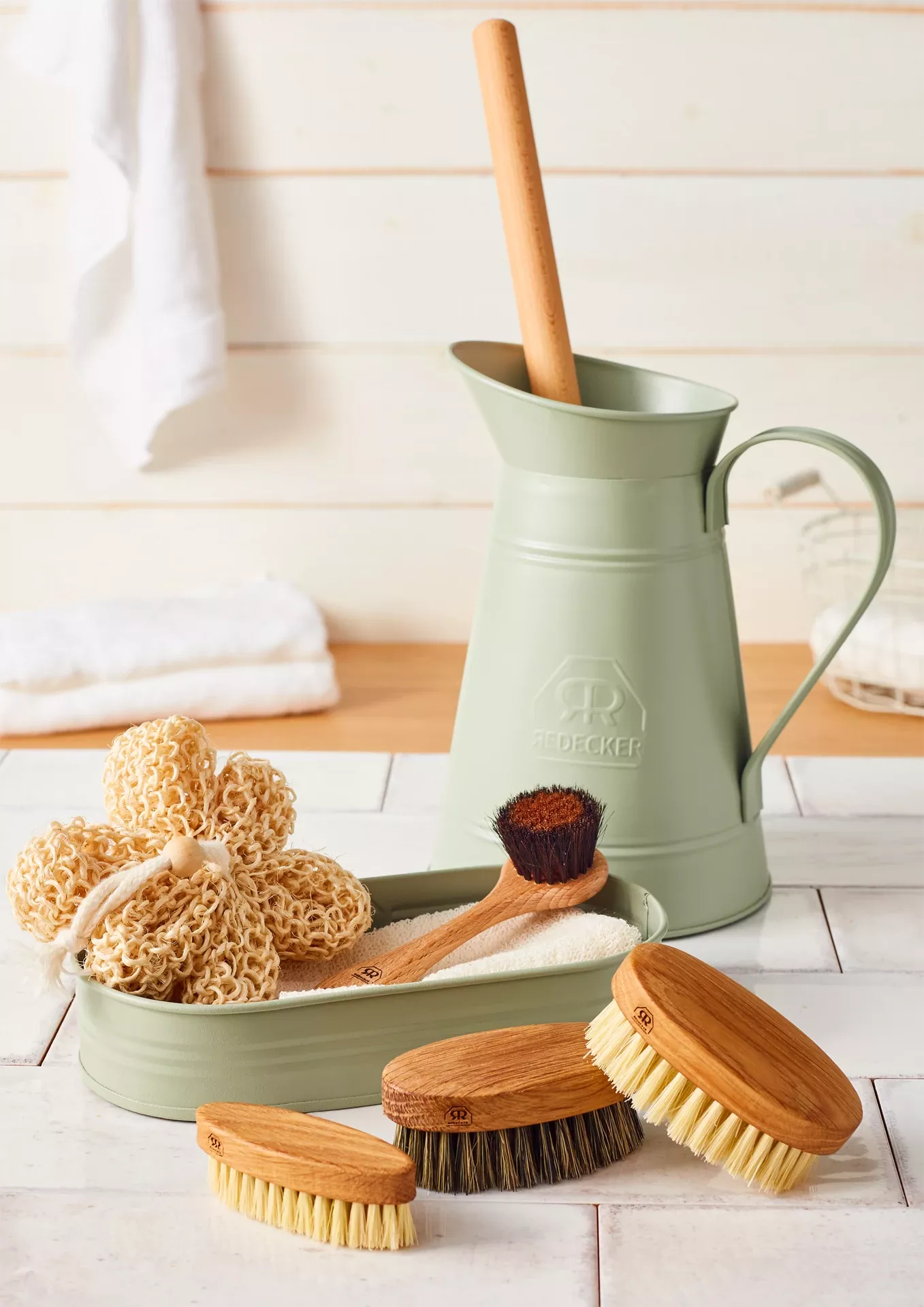 Redecker Metal Toilet Brush Holder with Toilet Brush