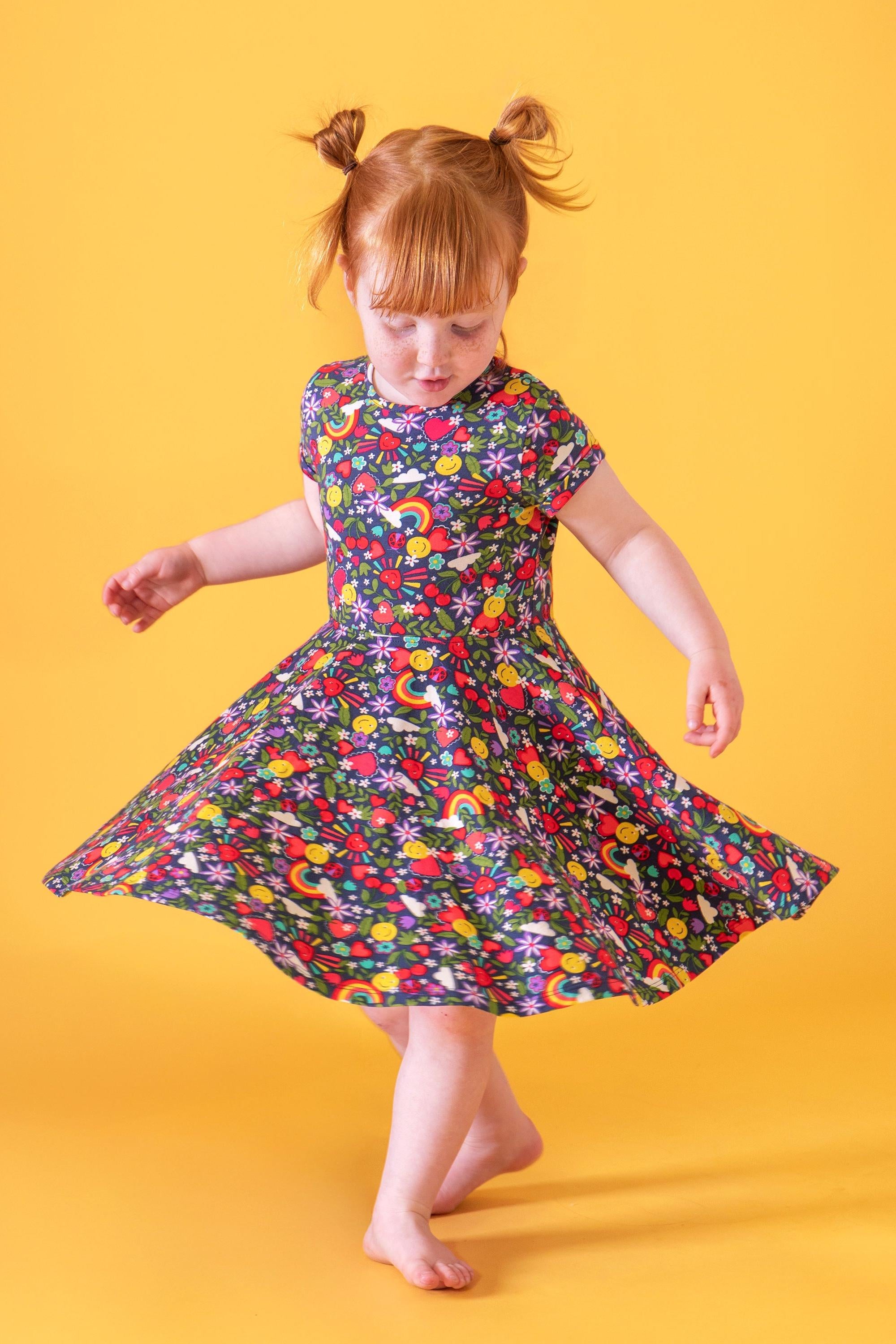 Frugi Spring Skater Dress in Happy Days Infant