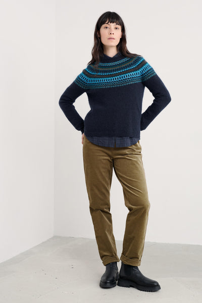 Seasalt Annik Jumper in Modernist Cyan Multi