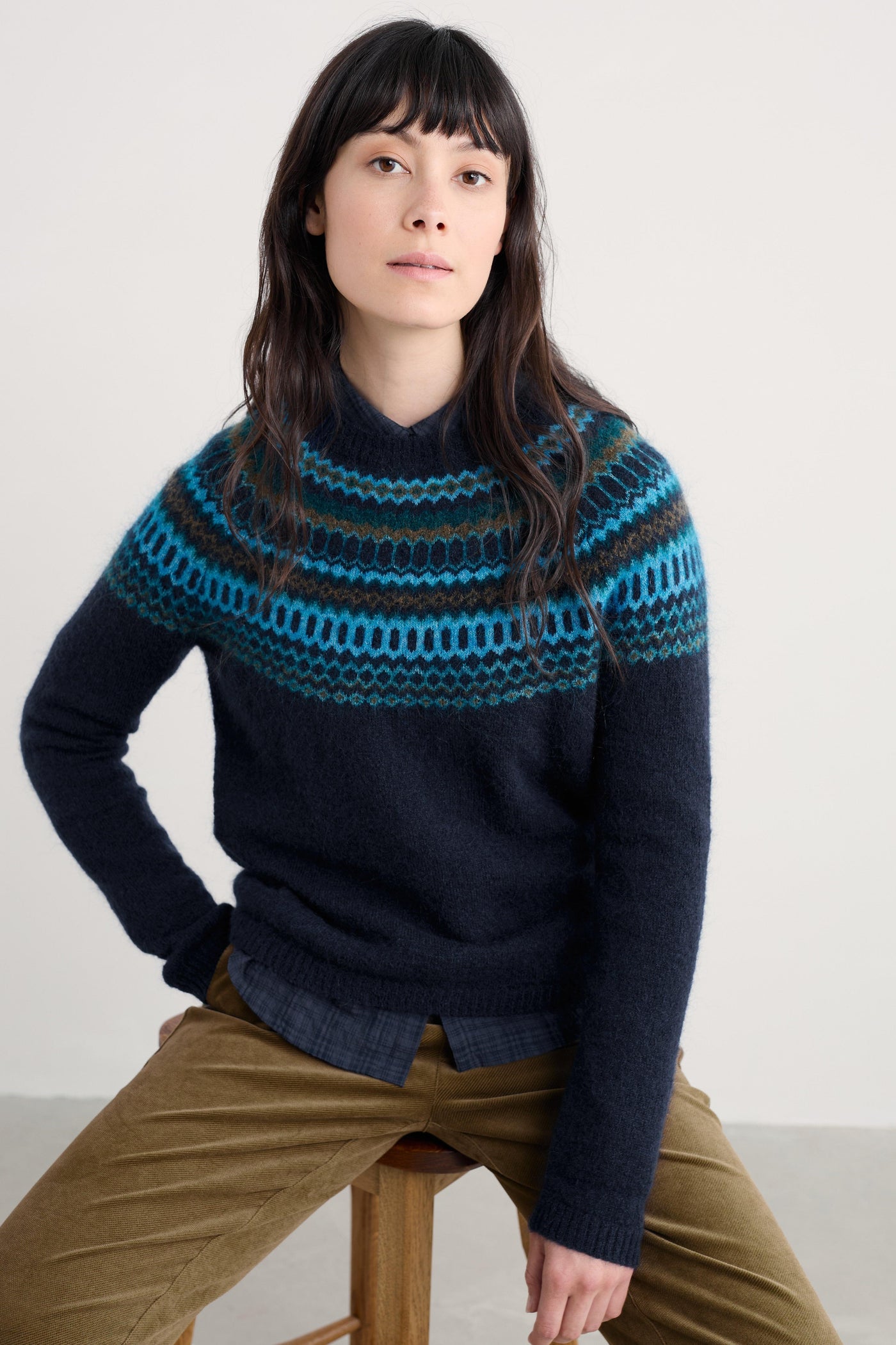 Seasalt Annik Jumper in Modernist Cyan Multi